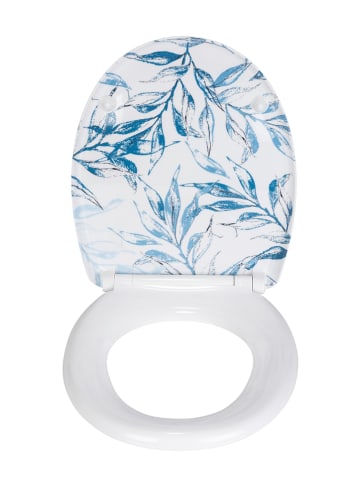 Wenko Easyclose-toiletbril " Catala" wit/blauw