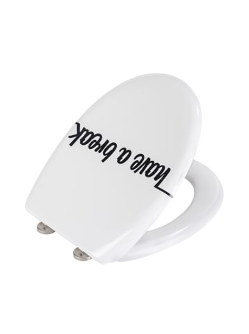 Wenko Automatyczna deska WC "have a break" w kolorze biało-czarnym