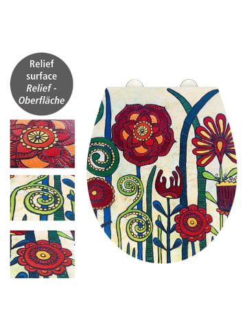 Wenko Easyclose-toiletbril "Red Blossom" meerkleurig