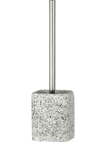 Wenko Toiletborstelgarnituur "Terrazzo" grijs/lichtbruin - (B)10 x (H)37 x (D)10 cm