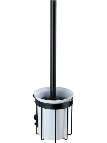 Wenko WC-Garnitur "Classic Plus" in Schwarz/ Weiß - (B)12 x (H)35,5 x (T)10,5 cm