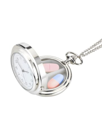 Maximex Pillendose-Taschenuhr in Silber - (L)84,5 cm