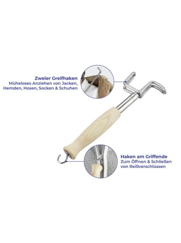 Maximex Teleskop-Anziehhilfe in Beige/ Silber - (L)70 cm