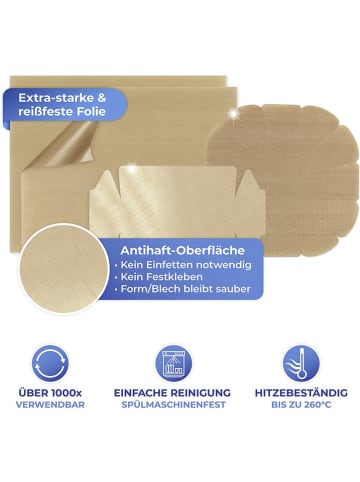 Wenko 4-delige set: bakpapiervellen lichtbruin