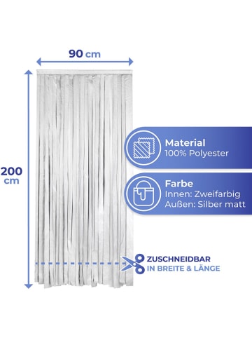 Wenko Thermo-Türvorhang  in Schwarz/ Silber - (L)200 x (B)90 cm