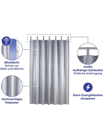 Wenko Thermovorhang in Silber - (L)200 x (B)130 cm