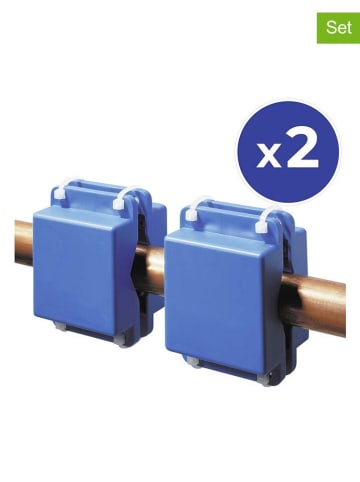 Wenko 2-delige set: speciale leidingsystemen blauw - (B)5 x (H)7 x (D)4,3 cm