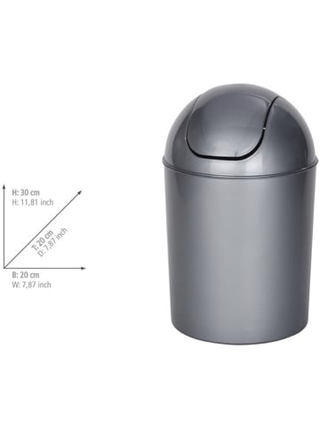 Wenko Schwingdeckeleimer in Grau - 6 l