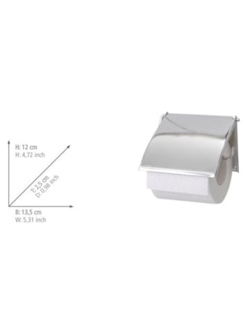 Wenko Toiletpapierhouder ''Cover'' zilverkleurig - (B)13,5 x (H)12 x (D)2,5 cm