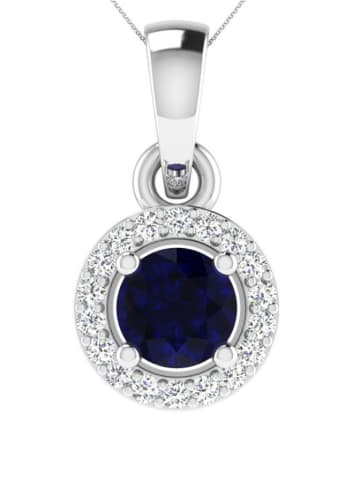 Diamant Vendôme Złota zawieszka z diamentami i szafirem