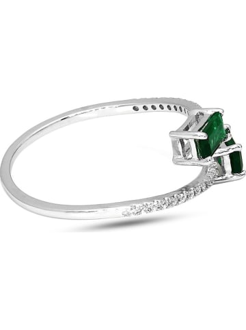 Vittoria Jewels Złoty pierścionek z diamentami i szmaragdami