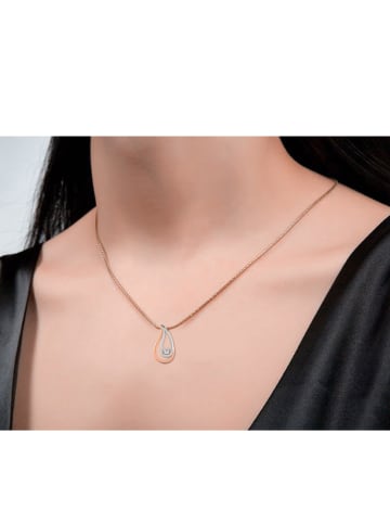 Vittoria Jewels Witgouden/roségouden hanger met diamant