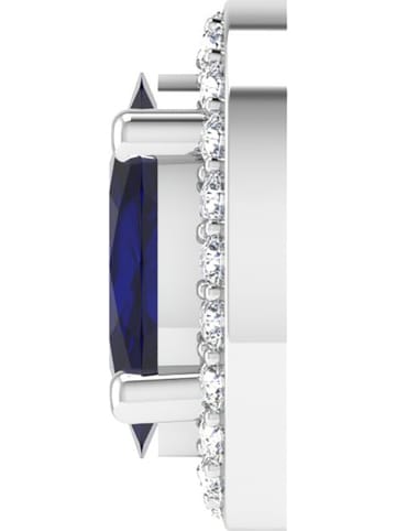 Vittoria Jewels Złote kolczyki-wkrętki z diamentami i szafirami