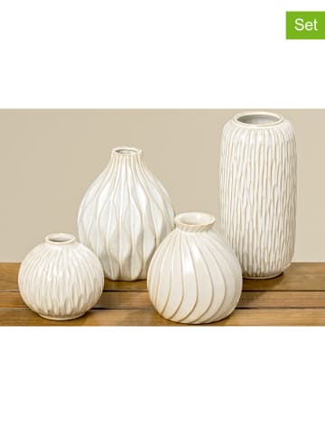 Boltze 4er-Set: Vasen "Zalina" in Creme