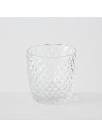 Boltze 4er-Set: Windlichter "Marilu" in Transparent - (H)7,5 x Ø 7,5 cm