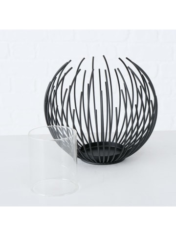 Boltze Windlicht "Cylon" in Schwarz - (H)16 cm