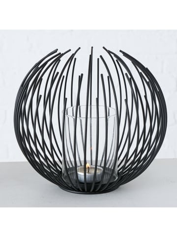 Boltze Windlicht "Cylon" in Schwarz - (H)20 x Ø 22 cm