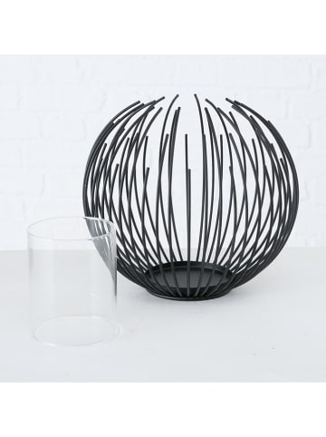 Boltze Windlicht "Cylon" in Schwarz - (H)20 x Ø 22 cm