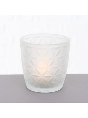 Boltze 4er-Set: Windlichter "Marilu" in Weiß - (H)7,5 x Ø 7 cm