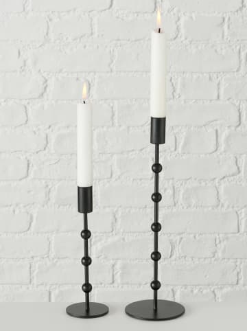 Boltze Świeczniki (2 szt.) "Kimberly" w kolorze czarnym