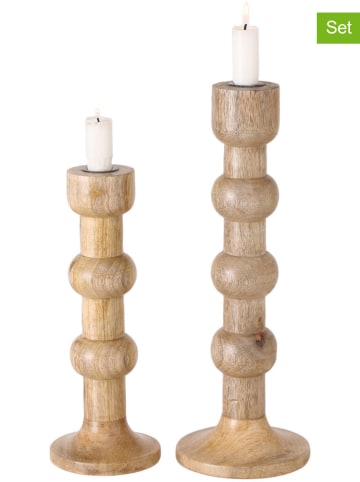 Boltze Świeczniki (2 szt.) "Bubbles" w kolorze jasnobrązowym