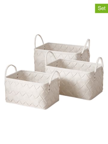 Boltze 3er-Set: Körbe "Levoro" in Creme