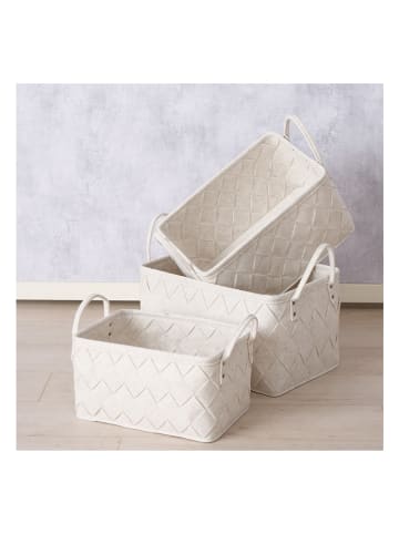 Boltze 3er-Set: Körbe "Levoro" in Creme