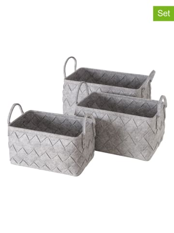 Boltze 3er-Set: Körbe "Levoro" in Grau