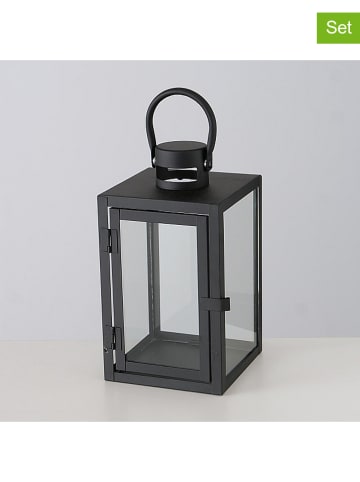 Boltze 2er-Set: Laternen "Arana" in Schwarz