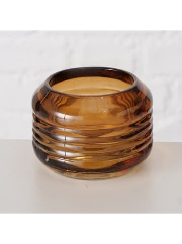 Boltze 5er-Set: Teelichthalter "Vadina" in Beige/ Braun/ Grau - (H)6 cm