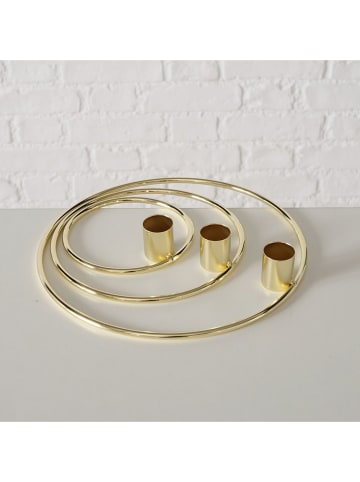 Boltze Kerzenleuchter "Circulus" in Gold - (H)3 cm