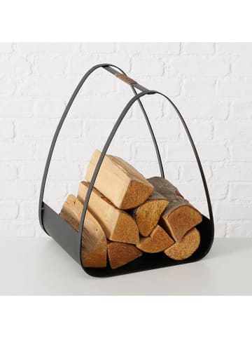 Boltze Stojak w kolorze czarnym na drewno kominkowe - 30,7 x 50 cm