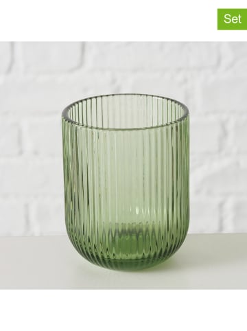 Boltze 4er-Set: Trinkgläser "Rigano" in Grün - (H)9,5 cm