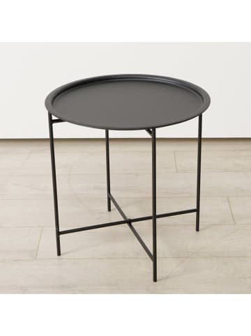 Boltze Bijzettafel ''Rocko'' zwart - (H)46 x Ø 46 cm