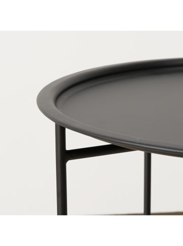 Boltze Bijzettafel ''Rocko'' zwart - (H)46 x Ø 46 cm