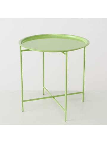 Boltze Couchtisch "Rocko" in Hellgrün - (H)46 x Ø 46 cm