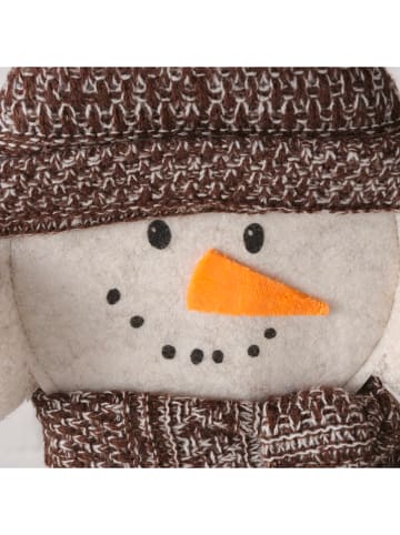 Boltze Figurka dekoracyjna "Frosty" w kolorze biało-brązowym - 42,5 cm