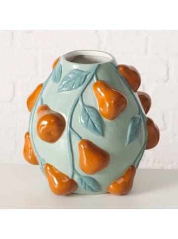 Boltze Vase "Pear" in Mint/ Orange - (H)19 x Ø 20 cm