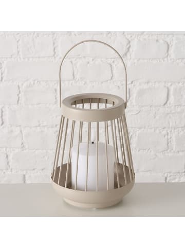 Boltze LED-Windlicht "Fadi" in Beige - (H)18 cm