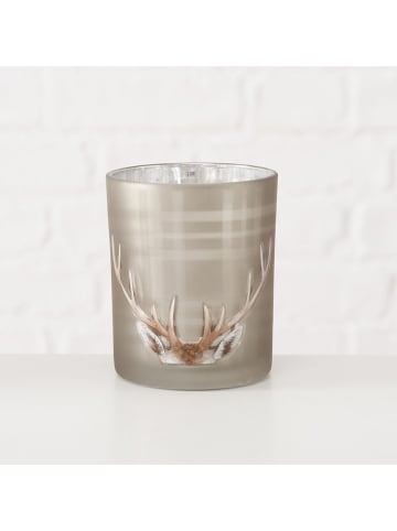 Boltze Świeczniki (4 szt.) "Aspen" w kolorze brązowo-szarym