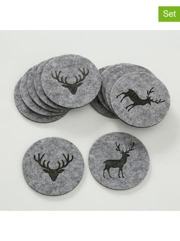 Boltze 2er-Set: Untersetzer "Tjark" in Grau - 2x 6 Stück