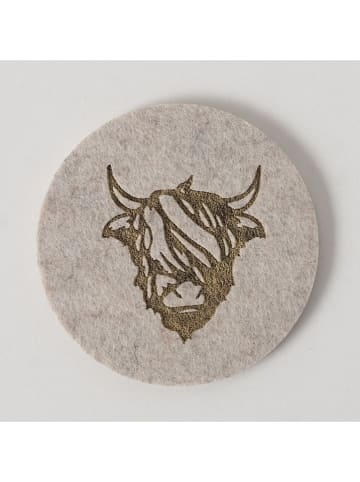 Boltze 6er-Set: Untersetzer "Manzo" in Beige - Ø 10 cm