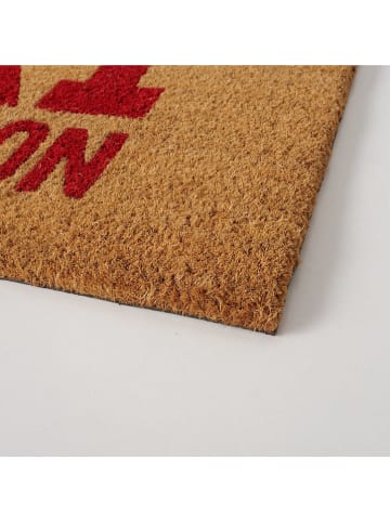 Boltze Wycieraczka "Skiing" w kolorze jasnobrązowo-czerwonym - 60 x 40 cm