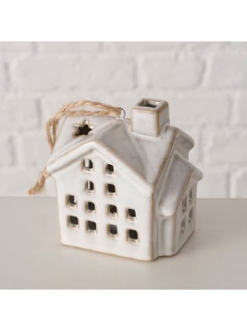 Boltze 4er-Set: LED-Weihnachtsanhänger "Hildur" in Weiß/ Beige - (B)6,5 x (H)7 cm