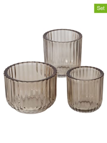 Boltze 3er-Set: Windlichter ''Sikel'' in Beige