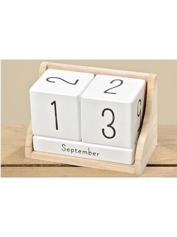 Boltze Kalender "Manja" in Braun/ Weiß - (B)14 x (H)9 x (T)7 cm