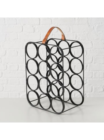 Boltze Stojak "Botella" w kolorze czarnym na wino - 18,5 x 39,5 cm