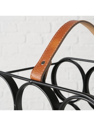 Boltze Weinregal "Botella" in Schwarz - (B)18,5 x (H)39,5 cm