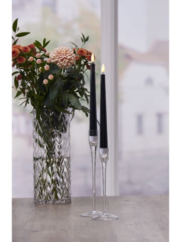 STAR Trading 2er-Set: LED-Kerzen "Flamme Candy" in Schwarz - (H)26 cm