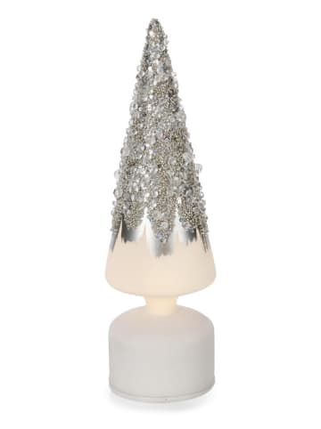 Bizzotto Dekoracyjna lampa LED w kolorze srebrno-białym - wys. 30 cm